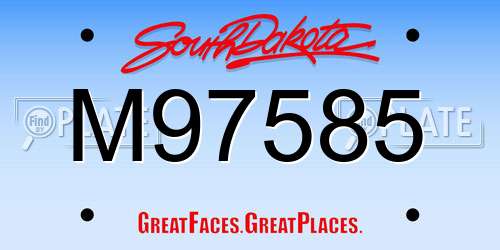 M97585 South Dakota License Plate