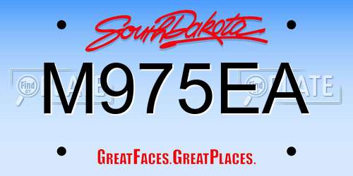 M975EA South Dakota License Plate