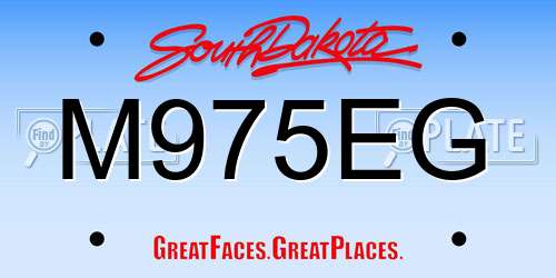 M975EG South Dakota License Plate