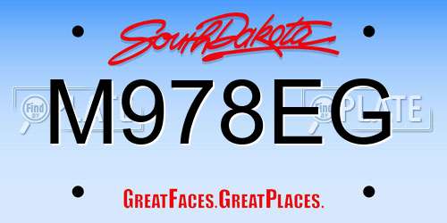 M978EG South Dakota License Plate