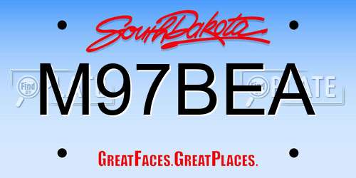 M97BEA South Dakota License Plate