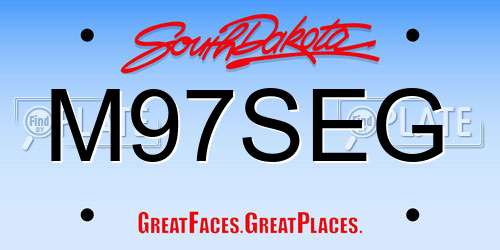 M97SEG South Dakota License Plate
