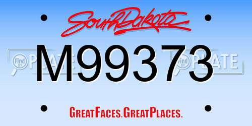 M99373 South Dakota License Plate
