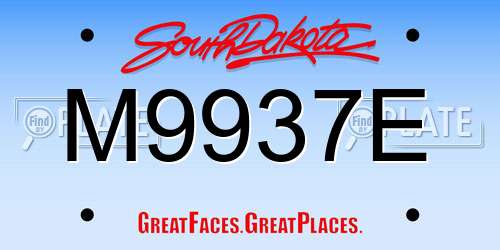 M9937E South Dakota License Plate