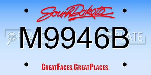 M9946B South Dakota License Plate