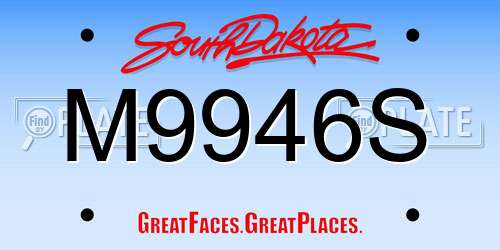 M9946S South Dakota License Plate
