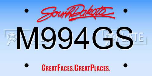 M994GS South Dakota License Plate