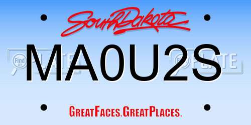 MA0U2S South Dakota License Plate