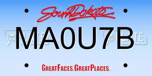 MA0U7B South Dakota License Plate