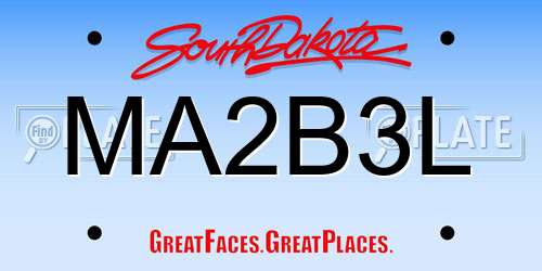 MA2B3L South Dakota License Plate