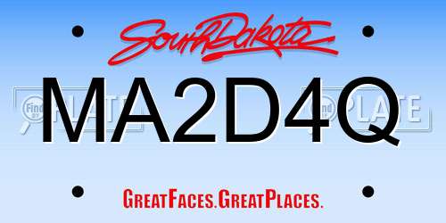 MA2D4Q South Dakota License Plate