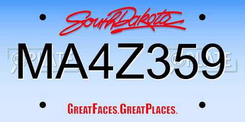 MA4Z359 South Dakota License Plate