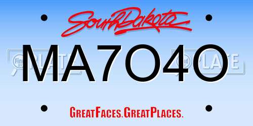 MA7O4O South Dakota License Plate