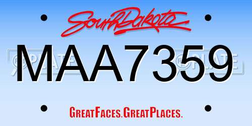 MAA7359 South Dakota License Plate