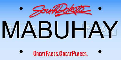 MABUHAY South Dakota License Plate