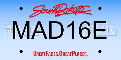 MAD16E South Dakota License Plate