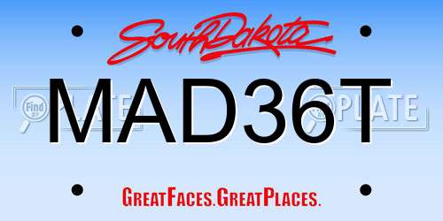 MAD36T South Dakota License Plate