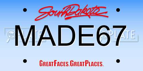 MADE67 South Dakota License Plate