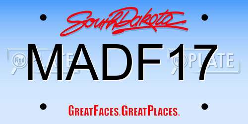MADF17 South Dakota License Plate