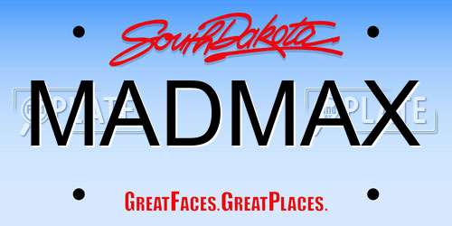 MADMAX South Dakota License Plate