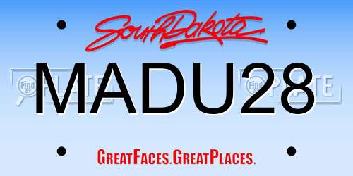 MADU28 South Dakota License Plate