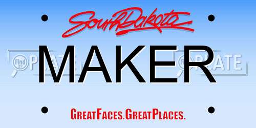 MAKER South Dakota License Plate