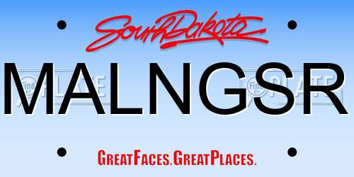 MALNGSR South Dakota License Plate