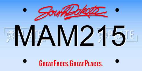 MAM215 South Dakota License Plate