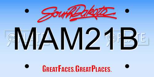 MAM21B South Dakota License Plate