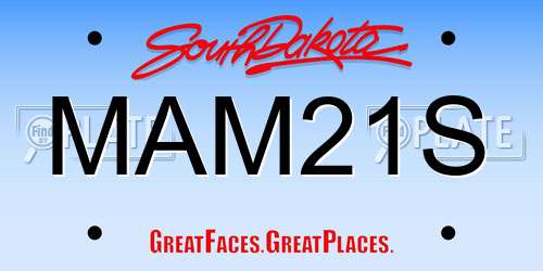 MAM21S South Dakota License Plate