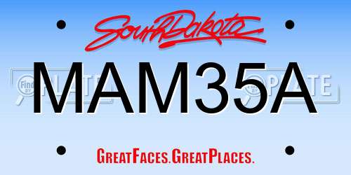 MAM35A South Dakota License Plate