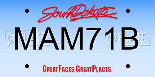 MAM71B South Dakota License Plate