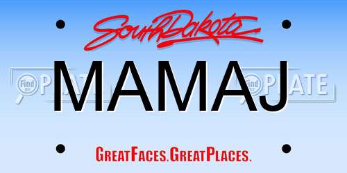 MAMAJ South Dakota License Plate