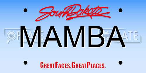 MAMBA South Dakota License Plate