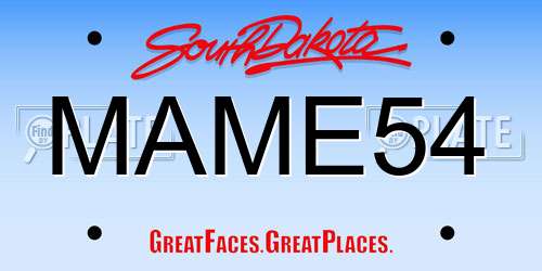 MAME54 South Dakota License Plate