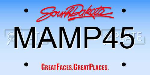 MAMP45 South Dakota License Plate