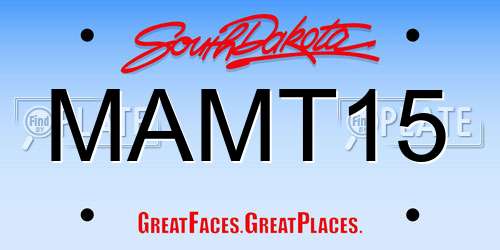 MAMT15 South Dakota License Plate
