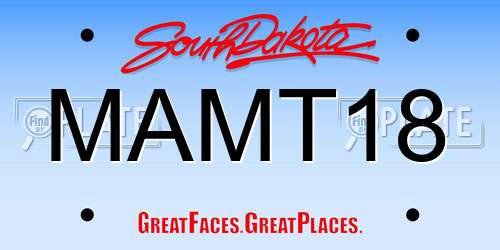 MAMT18 South Dakota License Plate