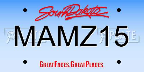MAMZ15 South Dakota License Plate