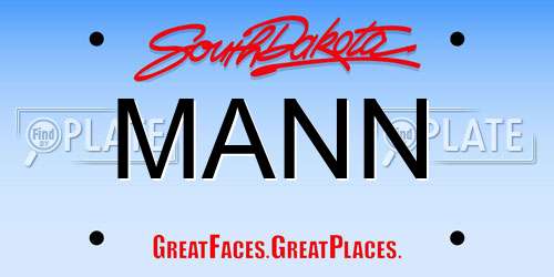 MANN South Dakota License Plate