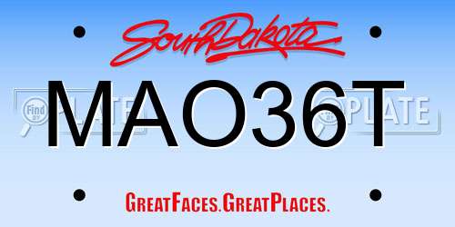 MAO36T South Dakota License Plate