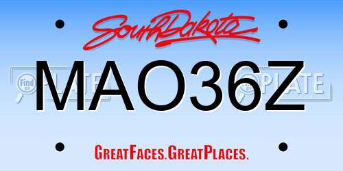 MAO36Z South Dakota License Plate