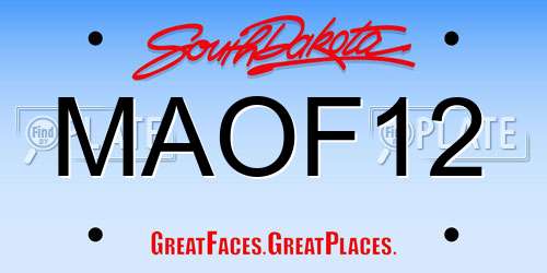 MAOF12 South Dakota License Plate