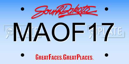 MAOF17 South Dakota License Plate