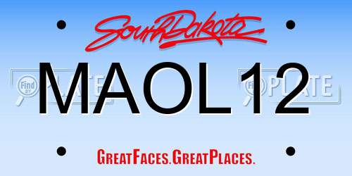 MAOL12 South Dakota License Plate