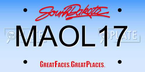 MAOL17 South Dakota License Plate