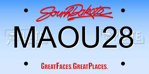 MAOU28 South Dakota License Plate