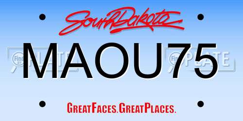 MAOU75 South Dakota License Plate