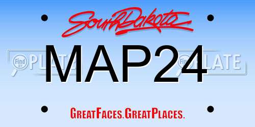MAP24 South Dakota License Plate