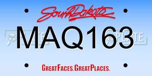 MAQ163 South Dakota License Plate